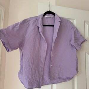 Uniqlo Lilac Short Sleeve Blouse